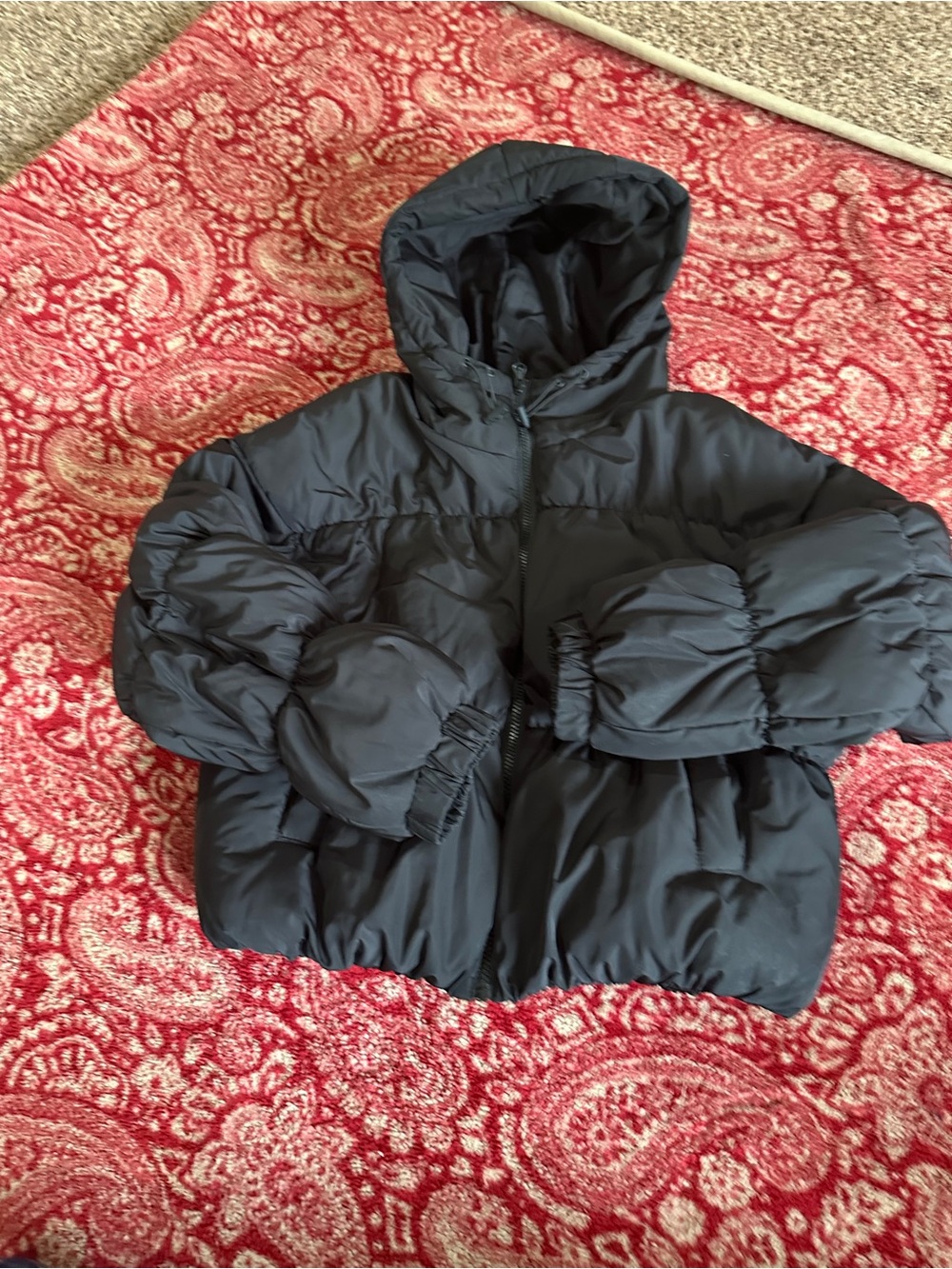 Black Hooded Puffer Jacket for Women - Insulated Winter Coat